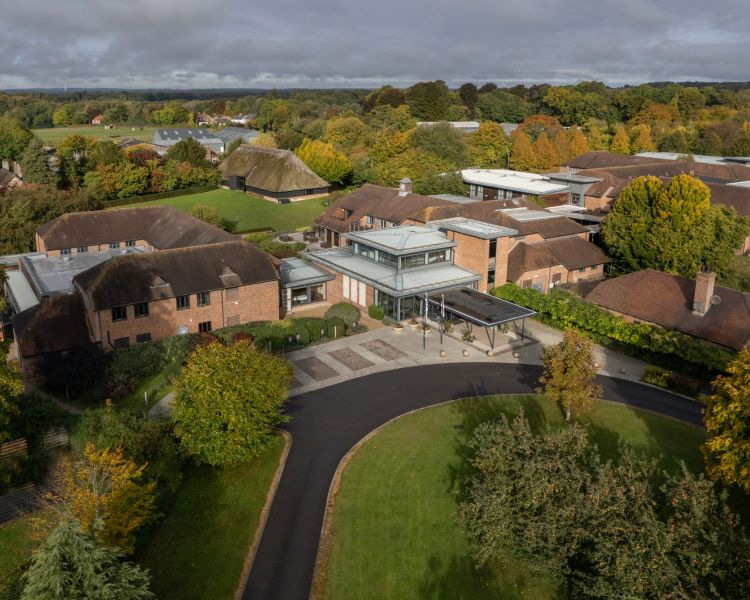 Aerial shot of q hotels norton park winchester