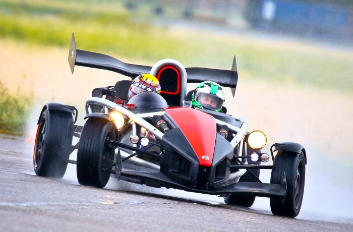 aerial atom on a track as part of a track stars double high-performance driving experience