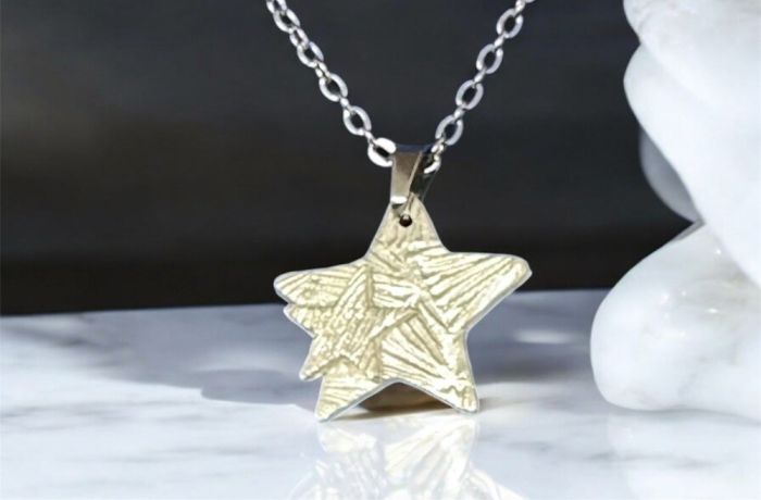 Star pendant necklace made from silver clay