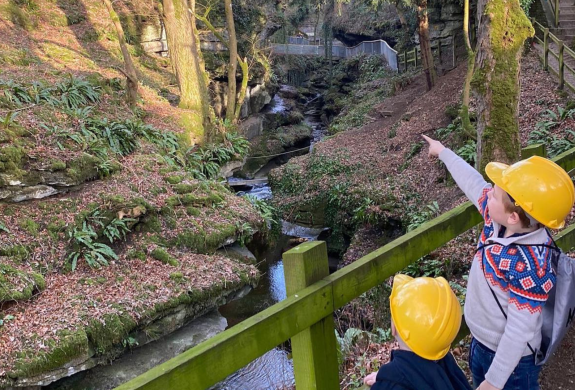 Children at How Stean Gorge