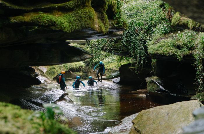 Participants gorge walking