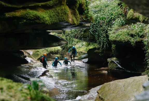 Participants gorge walking