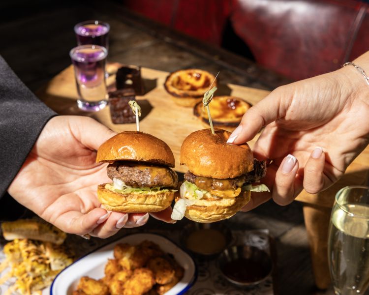 mini burgers for an afternoon tea at revolution bars