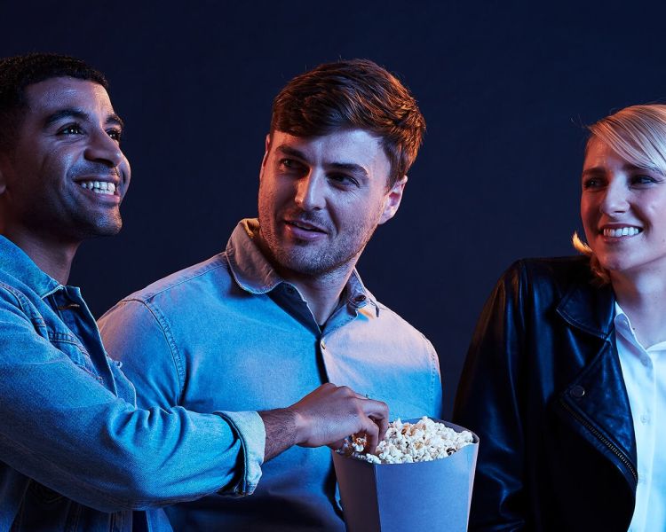three friends at an odeon cinema