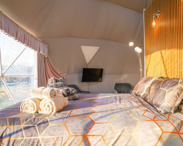 Geodome interior and window view