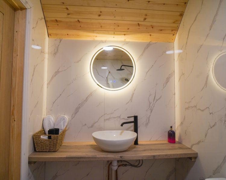 Geodome interior bathroom