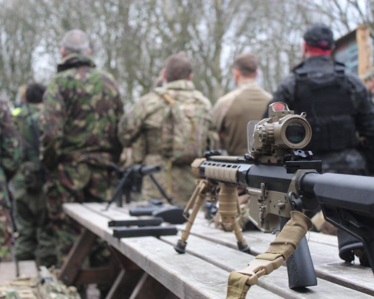 group being spoken to before airsoft experience near wolverhampton