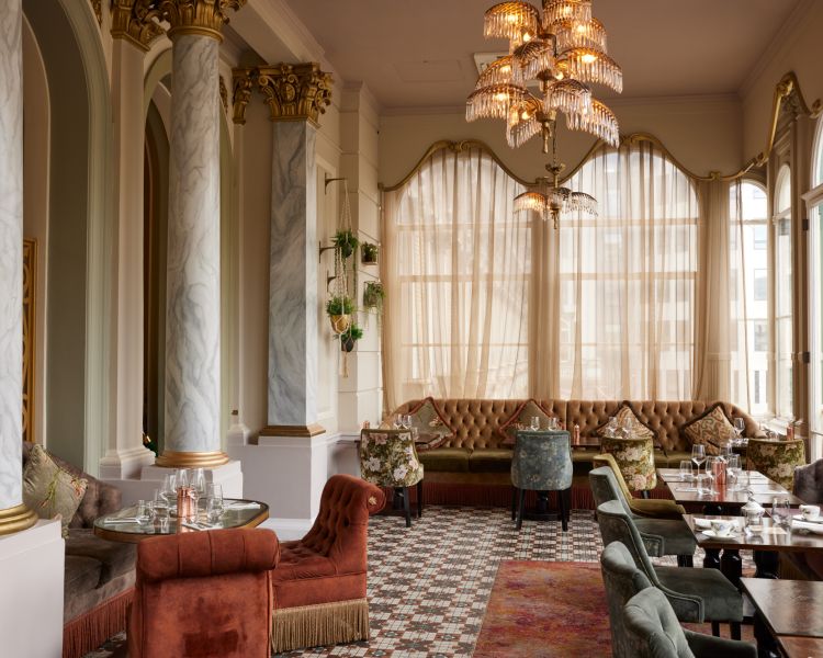 The clermont hotel restaurant by day