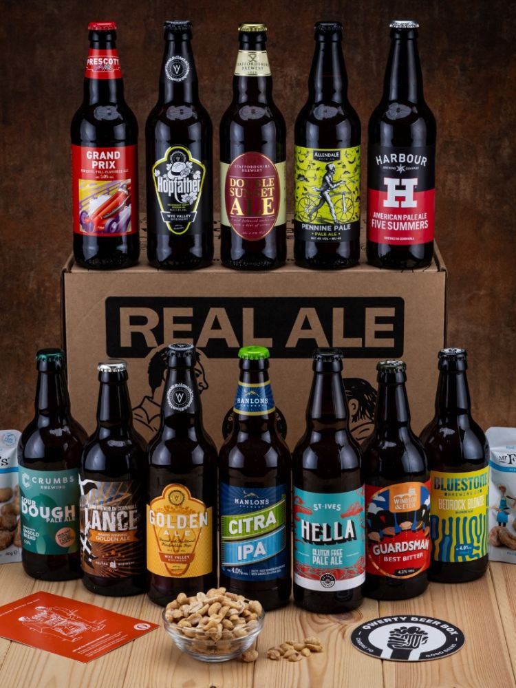 Ale selection for qwerty gift box with snacks