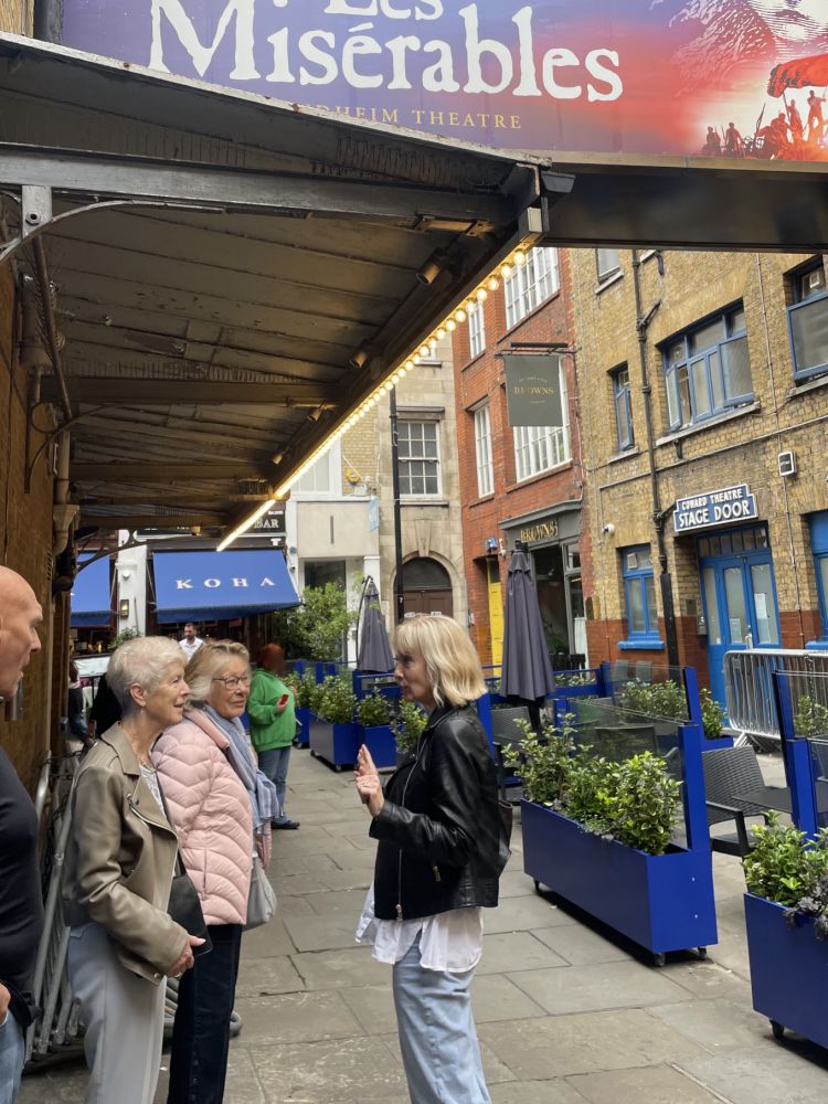 theatre tour group at st martins court listening to guide