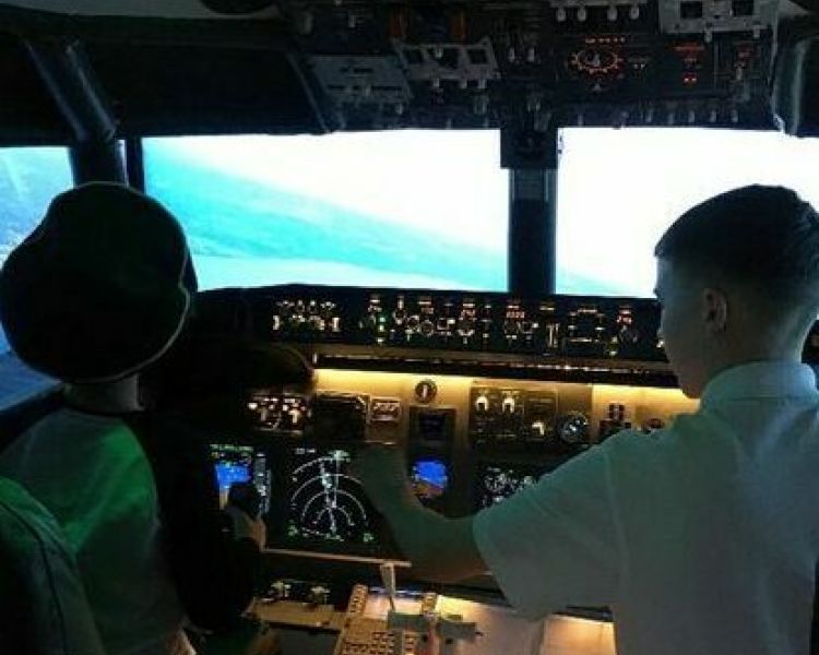 Flight simulator child