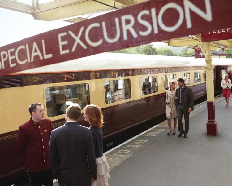 northern belle train pulled in at station