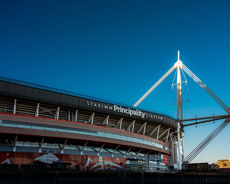 View of principality stadium in cardiff