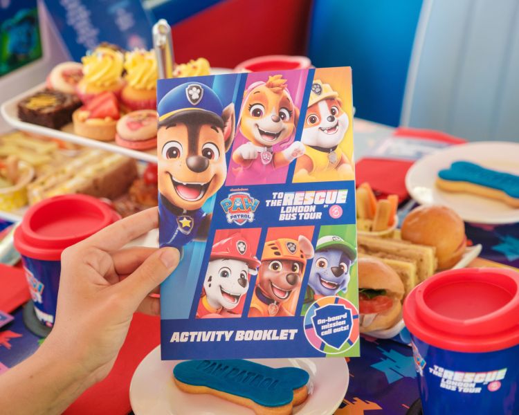 Activity booklet on paw patrol afternoon tea bus tour