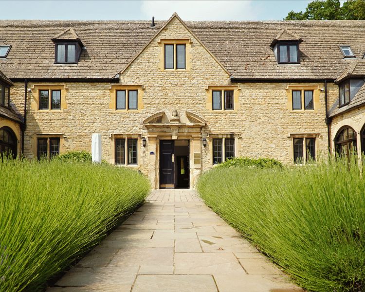 courtyard and garden at weston manor hotel