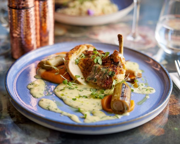 a chicken meal at clermont charing cross in london