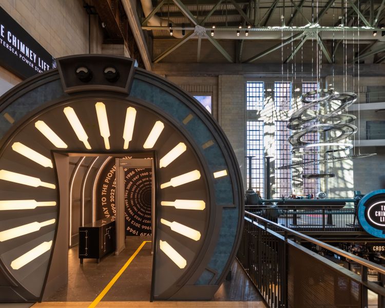 Inside the chimney lift exhibition