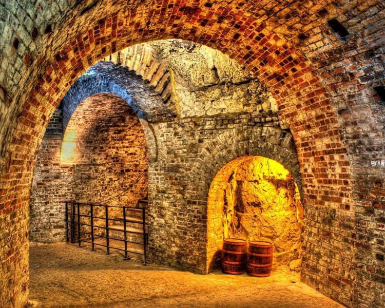 underground tunnels seen on a tour at fort amherst