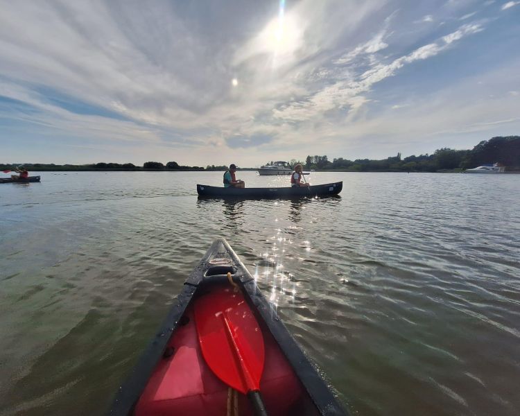 Canoeing at oulton broad water sports centre in suffolk