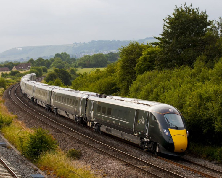 Gwr train on tracks bristol rail tour