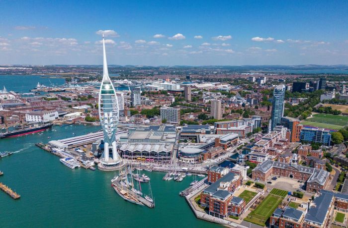 Spinnaker tower view from above