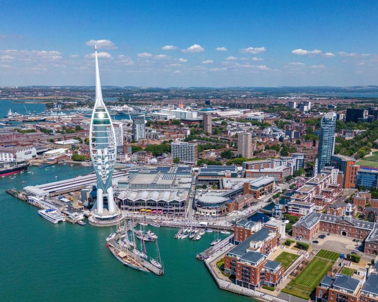 Spinnaker tower view from above