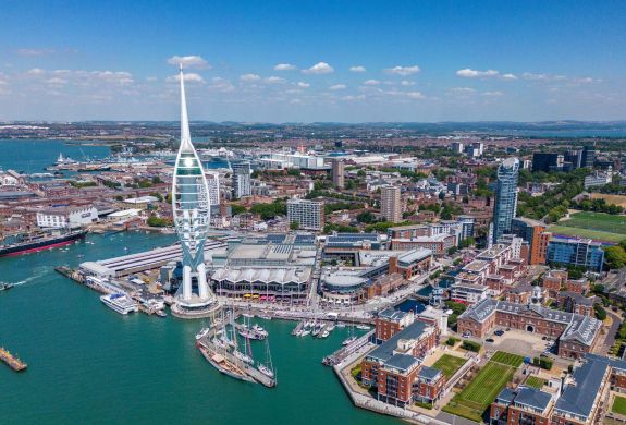 Spinnaker tower view from above