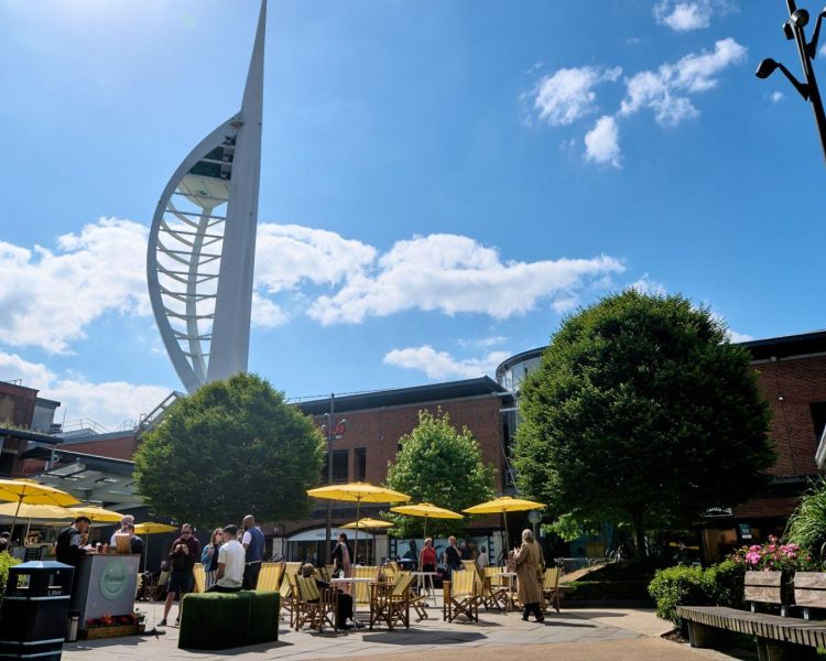Spinnaker tower gun wharf quays