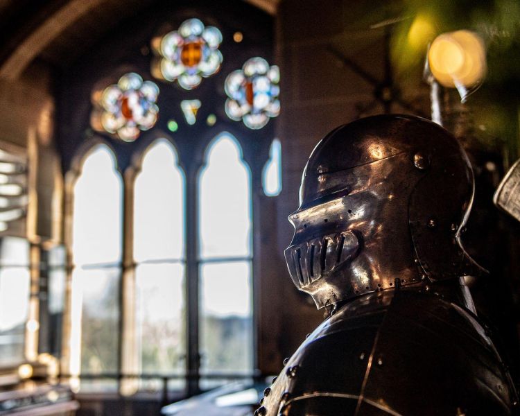 Warwick castle armour close up