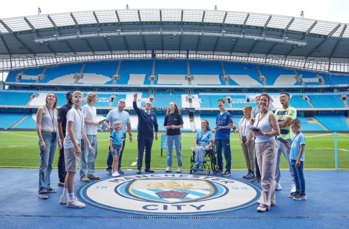 Guided group on the man city fc stadium tour