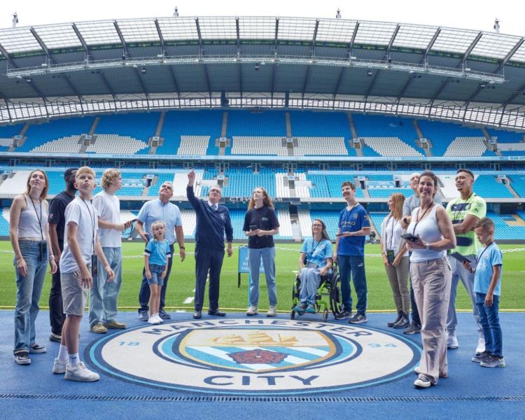 Guided group on the man city fc stadium tour