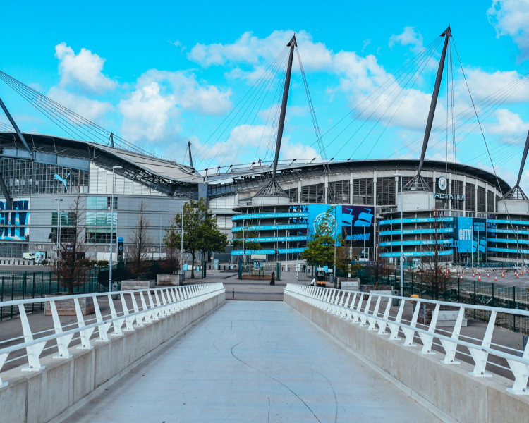 Manchester city fc stadium walkway view