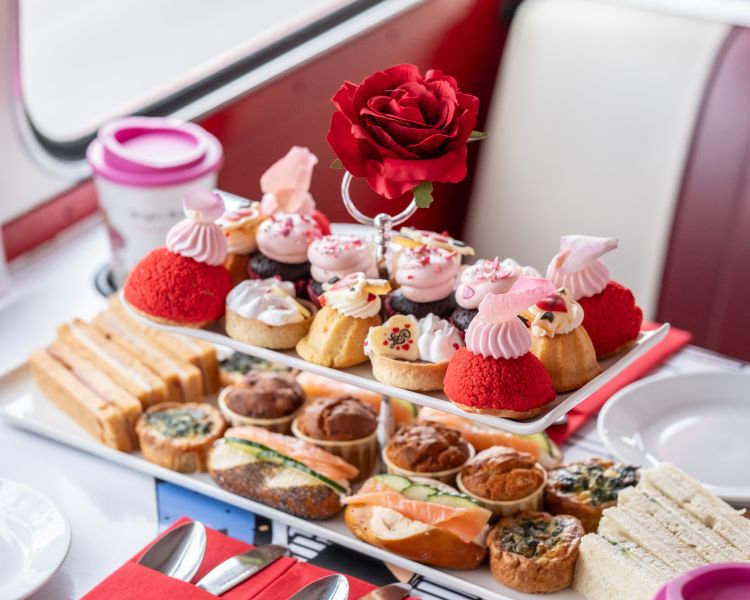 Close up of cakes on valentines b bakery bus tour