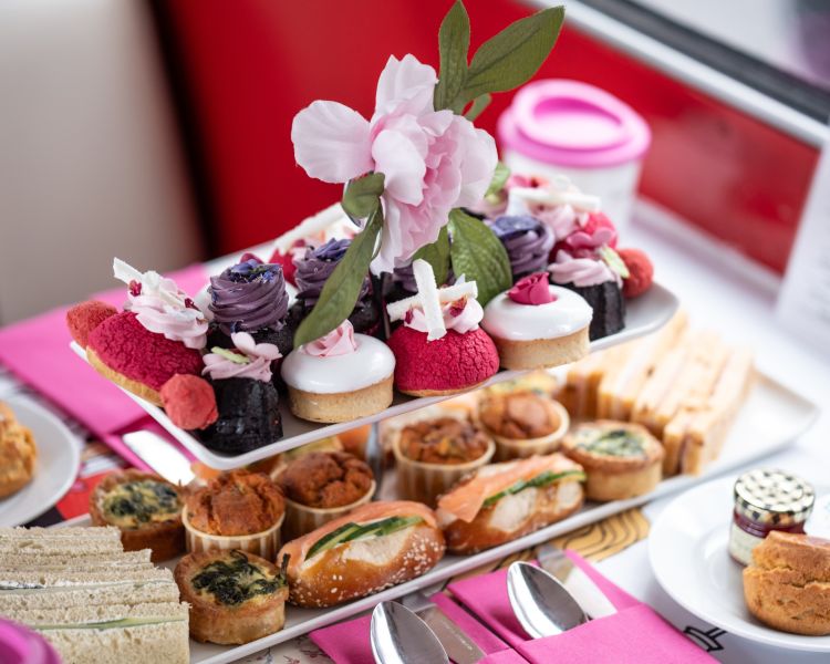 Close up of food on mothers day b bakery bus tour