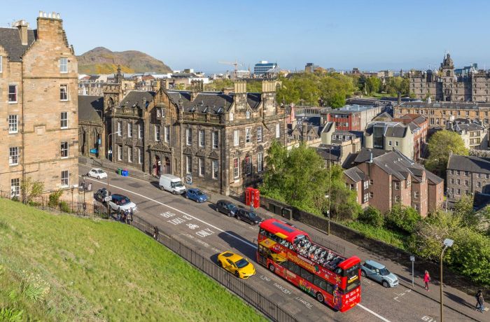 Elevated view of edinburgh streets