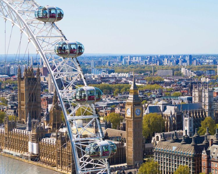 London eye skyline panoramic view