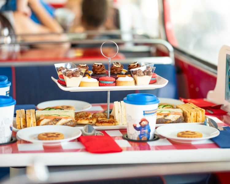 Paddintgon afternoon tea of cakes and sandwiches on bus tour