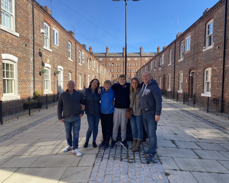 Family photo on the manchester food tour