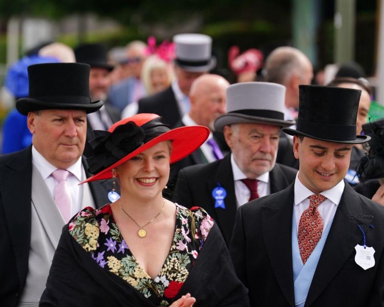 Blue ribbon guests in formal attire