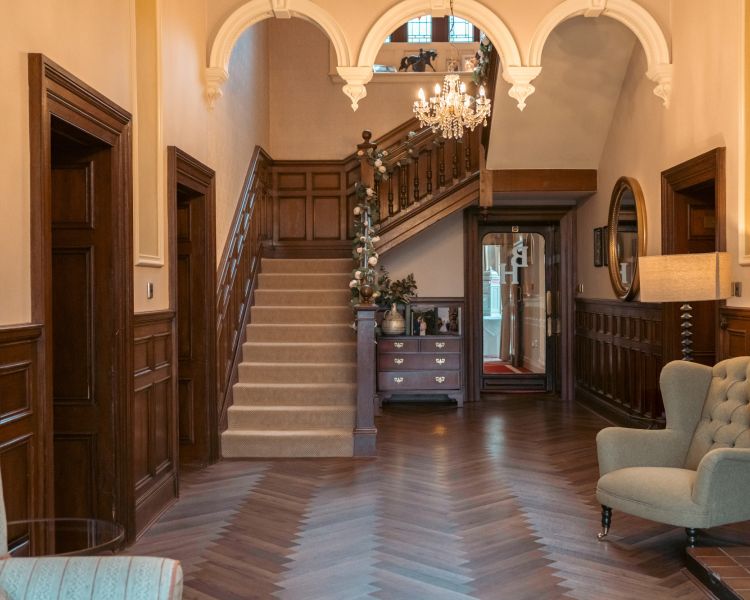 Entrance hall of bagden hall hotel