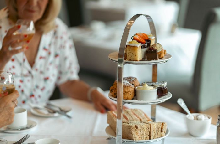 Woman at afternoon tea at grinkle park