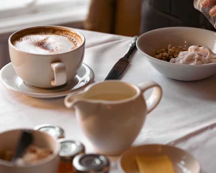 Coffee with breakfast at grinkle park hotel