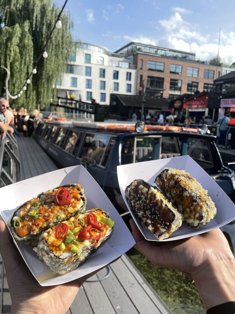 Sushi eaten on a mystery food tour in london