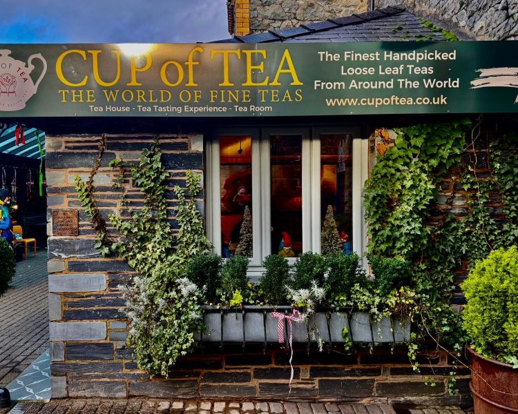 Front of cup of tea store