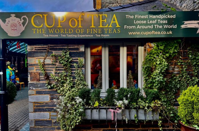 Front of cup of tea store