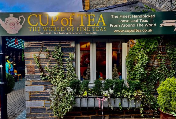 Front of cup of tea store