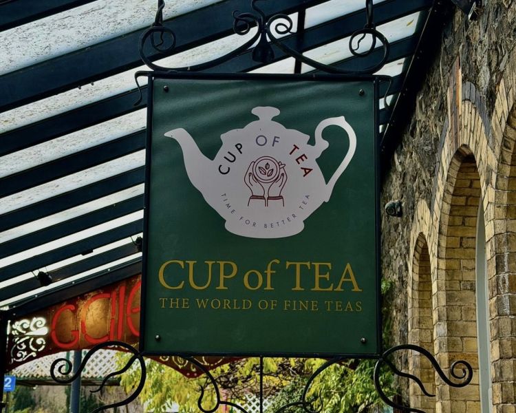 Cup of tea shop sign in betws y coed