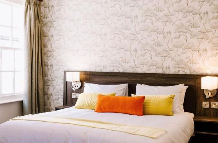 Double bed hotel room