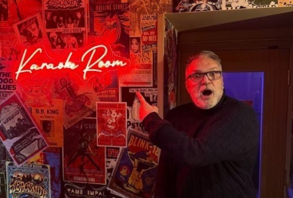 Man outside the karaoke room