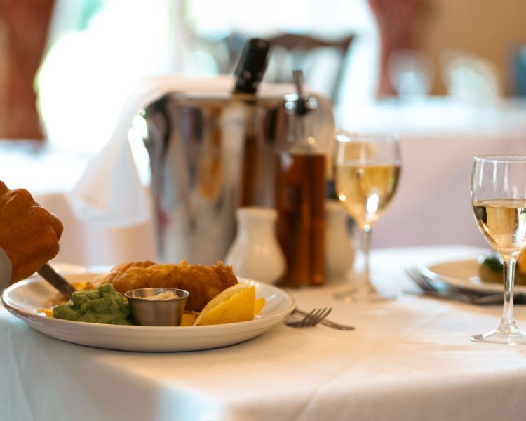 Couple dining at farington lodge hotel